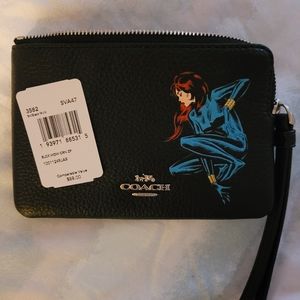 Coach Marvel Black Widow Wristlet nwt